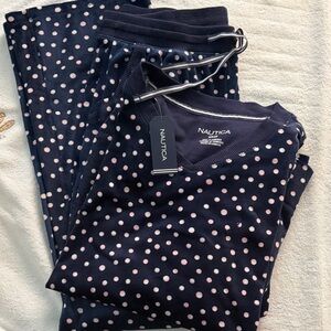 Nautica Dark Blue and Pink Dot Sleepwear